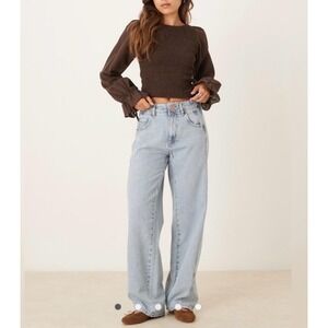 We The‎ Free Jeans Womens 27 Aster Blue Light Wash High Rise Straight Denim